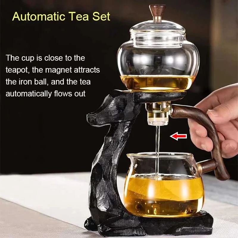 

Creative Tea Set Elk Shape Automatic Tea Set Pu'er Oolong Teapot And Cup Set Heat-resistant Glass Teapot With Base