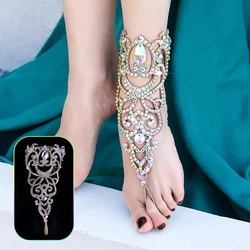 Belly dance leg accessories or foot accessories Latin dance adult high-end diamond nail bracelet ankle joint performance jewelry