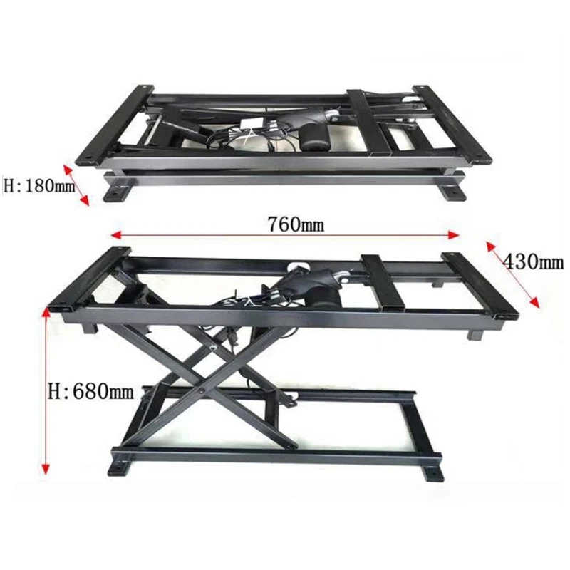 Imagem -03 - Multifuncional Elétrica com Fio Mesa de Café Controle Remoto Mesa de Jantar Elevação Hardware Folding Iron Frameless 24v 760x640x430 300kg