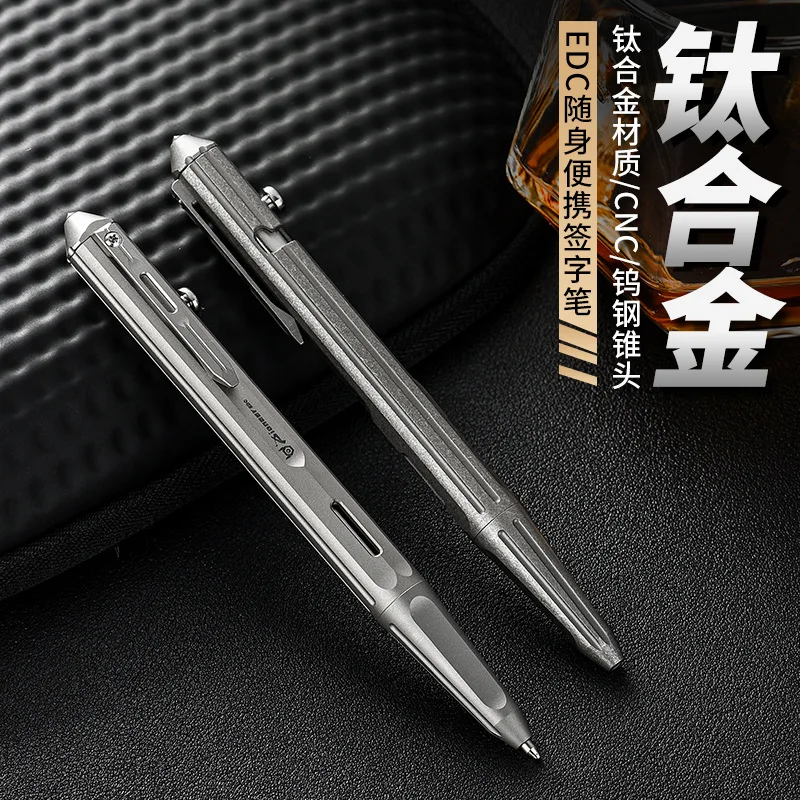 

Titanium Alloy Tactical Pen Outdoor Gear for Self Defense Break Glass Tool with Tungsten Tip and EDC Function