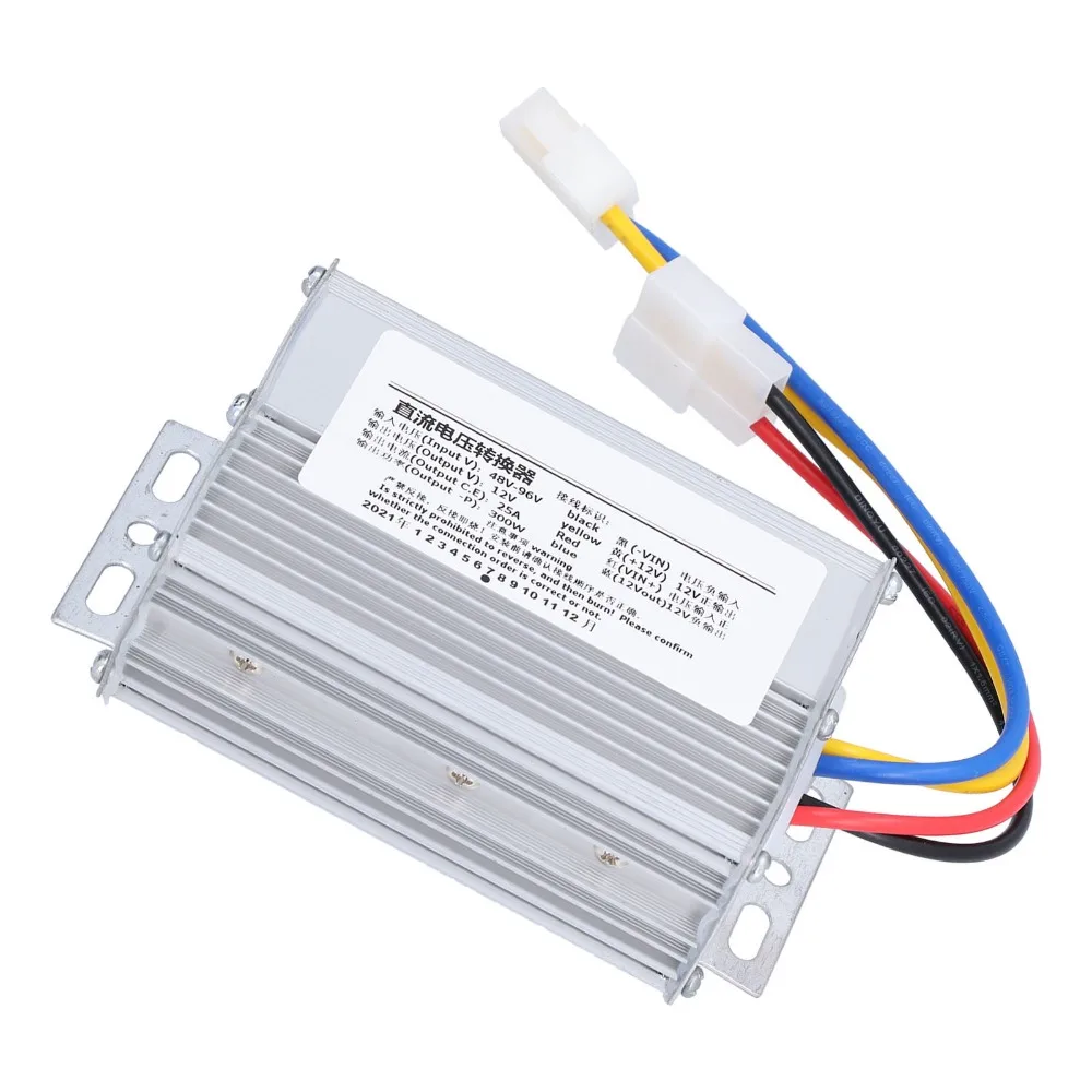 

48V-96V Input DC Voltage Converter 300W Power 12V Output Power Supply Transformer 25A Current Aluminum Alloy Voltage Regulators