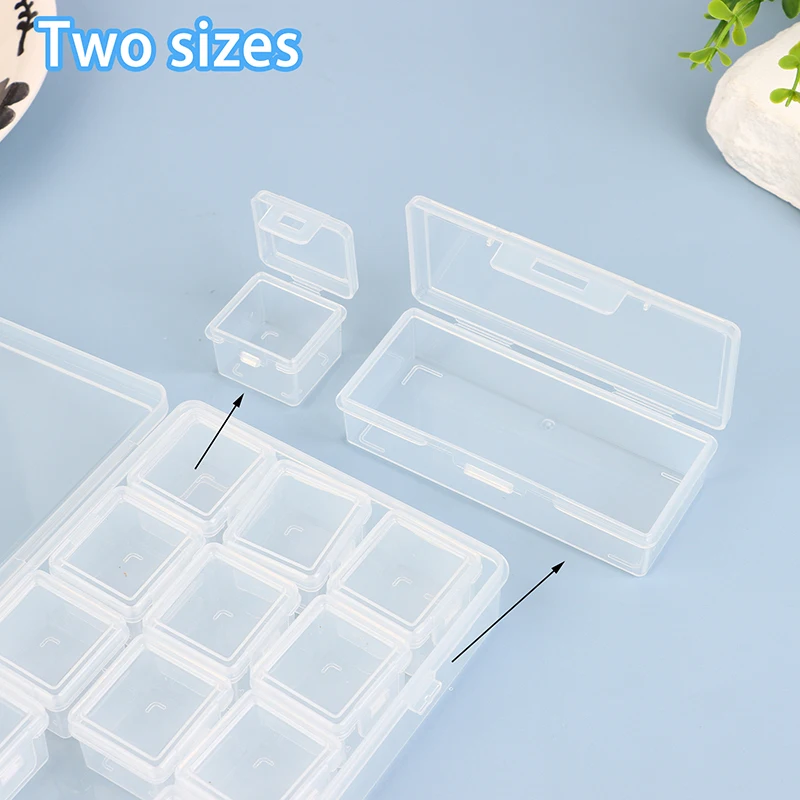 13 Grids 2 Sizes Plastic Transparent Storage Box Case For Nail Art Rhinestones Desktop Jewelry Beads Display Organizer Tool