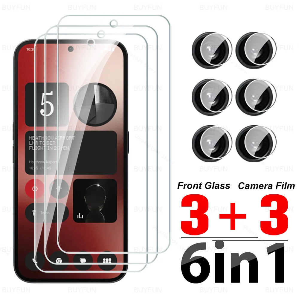 NothingPhone 2a Glass 6in1 For Nothing Phone (2a) 5G Tempered Glass Case Nathing Phone2a 2 A A2 A142 HD Camera Screen Protector