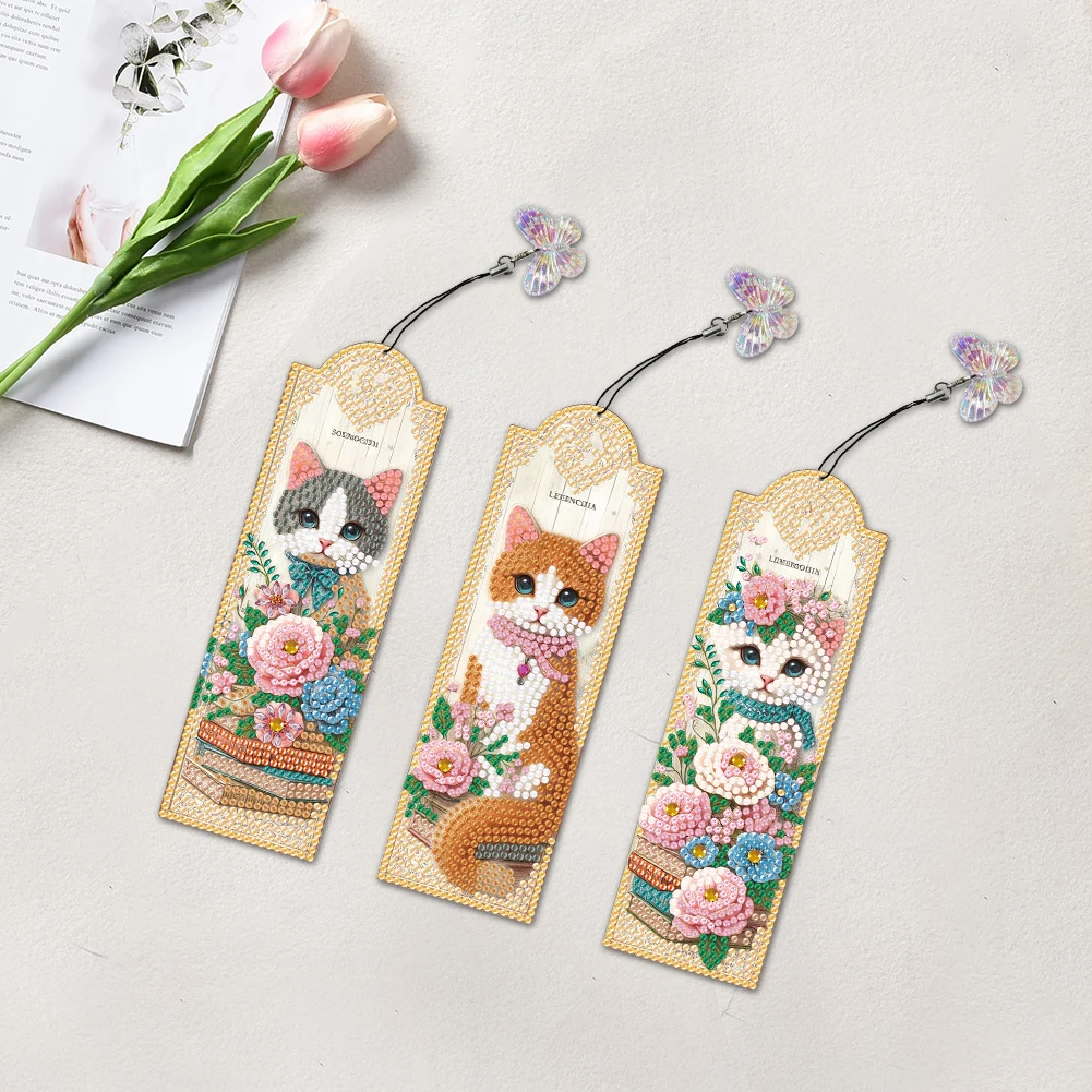 

DIY Diamond Art Painting Bookmark Diamond Art Bookmarks Cross Stitch Embroidery Kit Special Shaped Drill for Adults Art Crafts