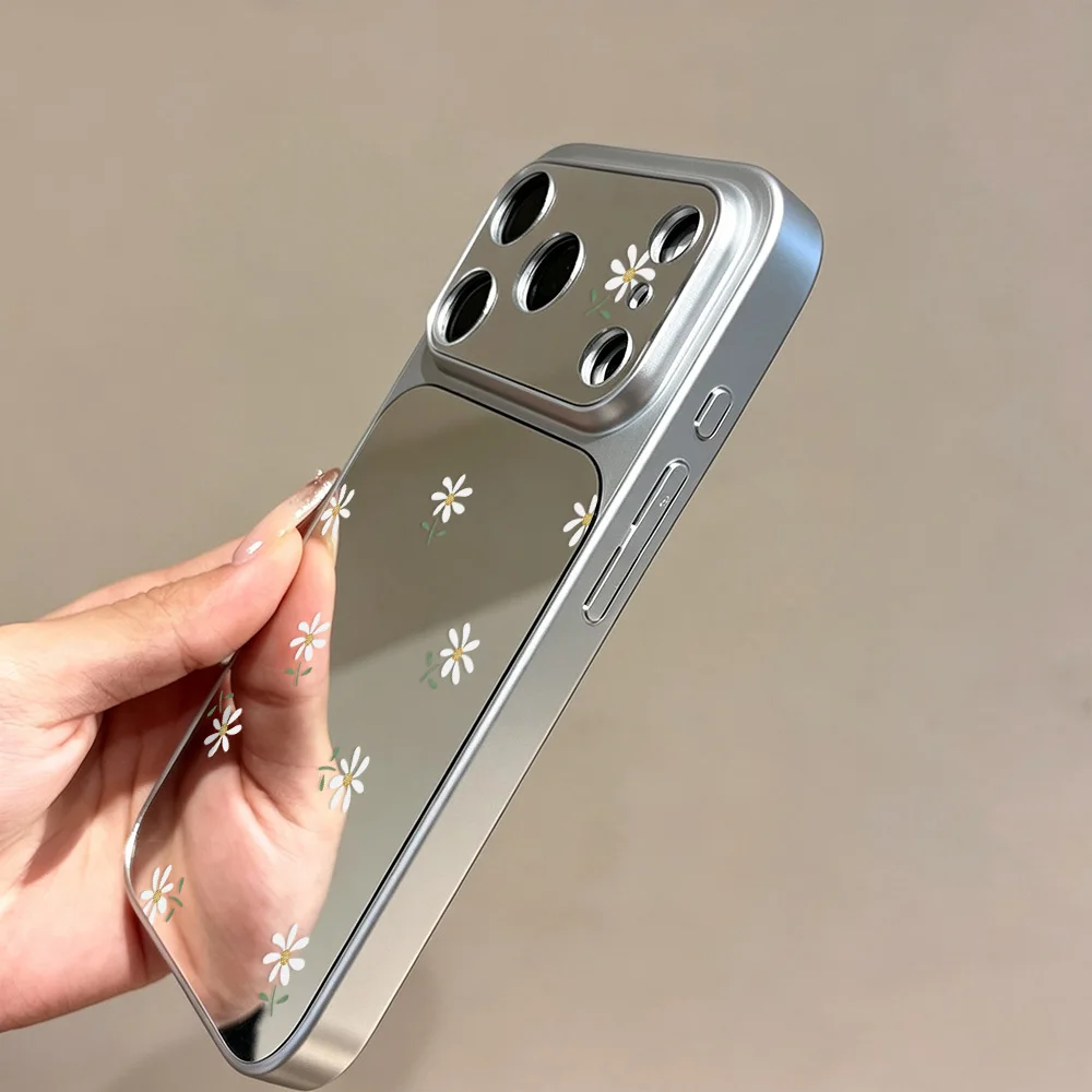 Green Grass Make Up Mirror Phone Case For iPhone 18 Pro Max 17 16 15 14 13 12 11 18Pro Funda Shockproof Cover With Phone Lanyard - view 4