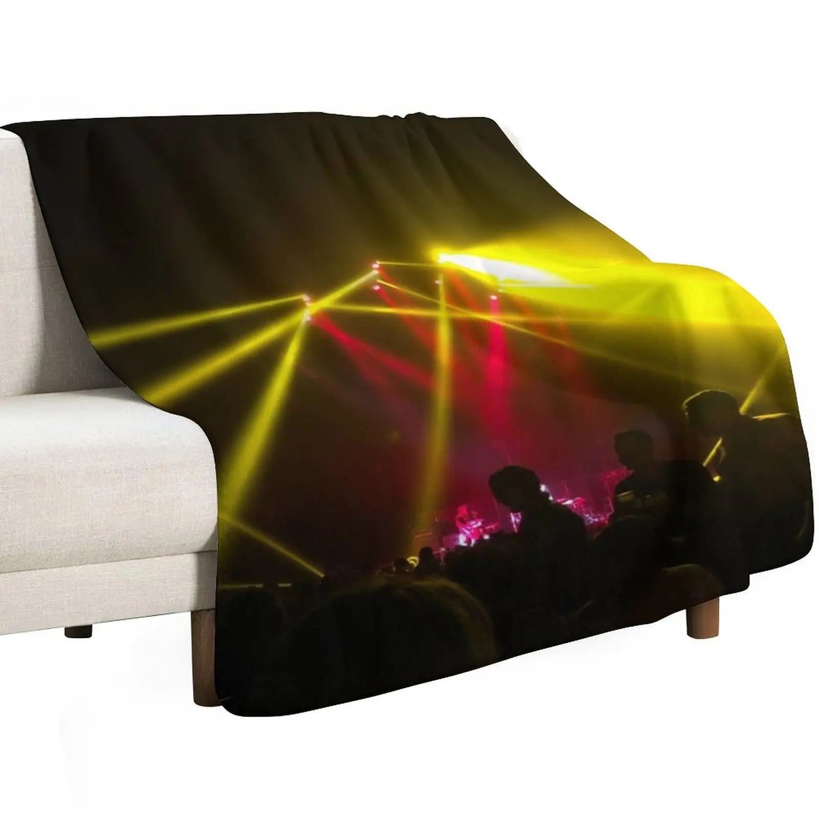 Yellow Laser Lights Throw Blanket Furry Soft Big Moving Decorative Sofas For Sofa Thin Plaid on the sofa Blankets