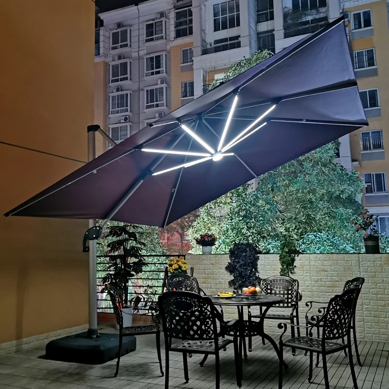 Outdoor courtyard, terrace, garden, outdoor villa, balcony, stall, 3-meter large solar energy with LED