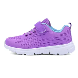 Tênis de malha respirável para meninas, sapatos escolares infantis, roxo, casual, bebê, 4 a 14 anos, primavera, outono, 8 a 12 anos, novo, 2024