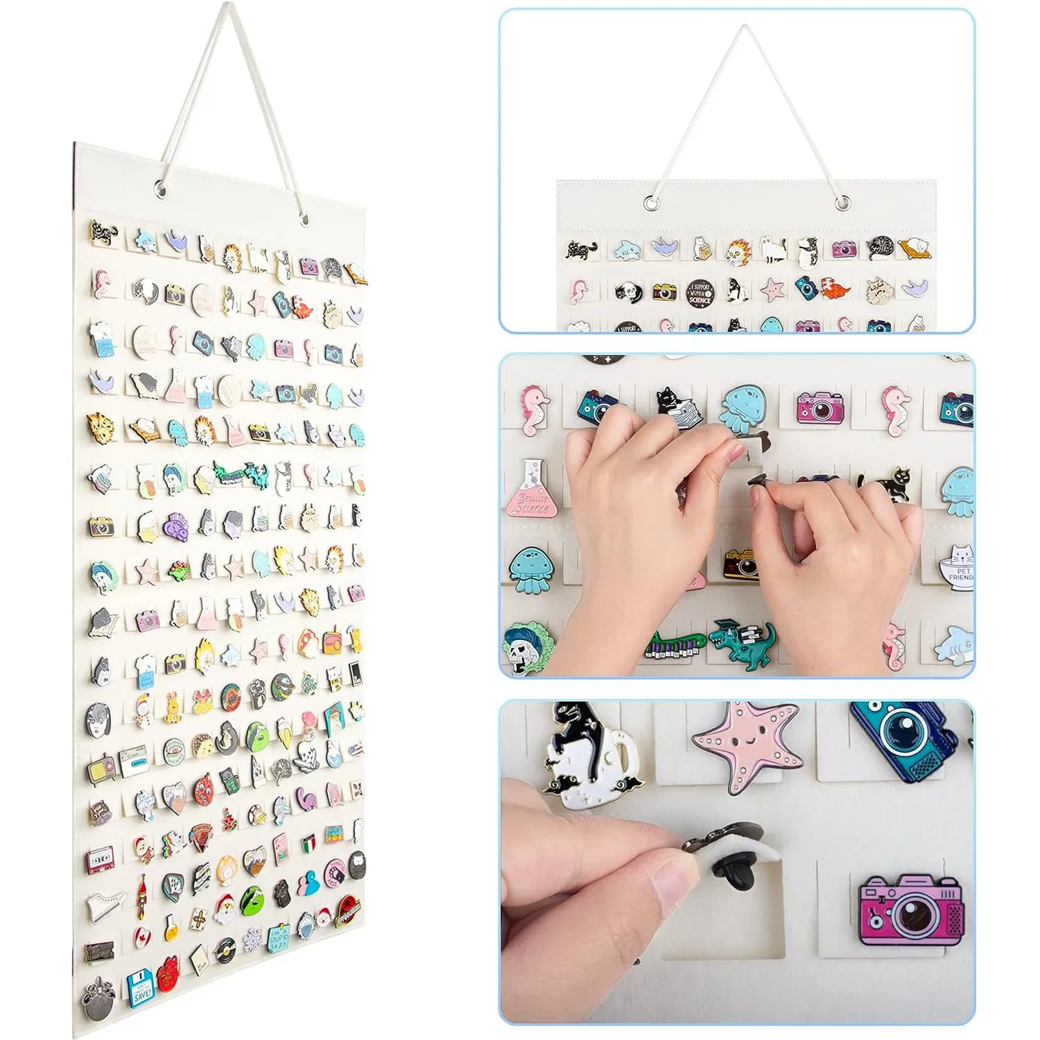 Muur Opknoping Broche Display Stand Vilt Email Pin Badge Knop Opberghouder Sieraden Ketting Oorbel Organizer Tas