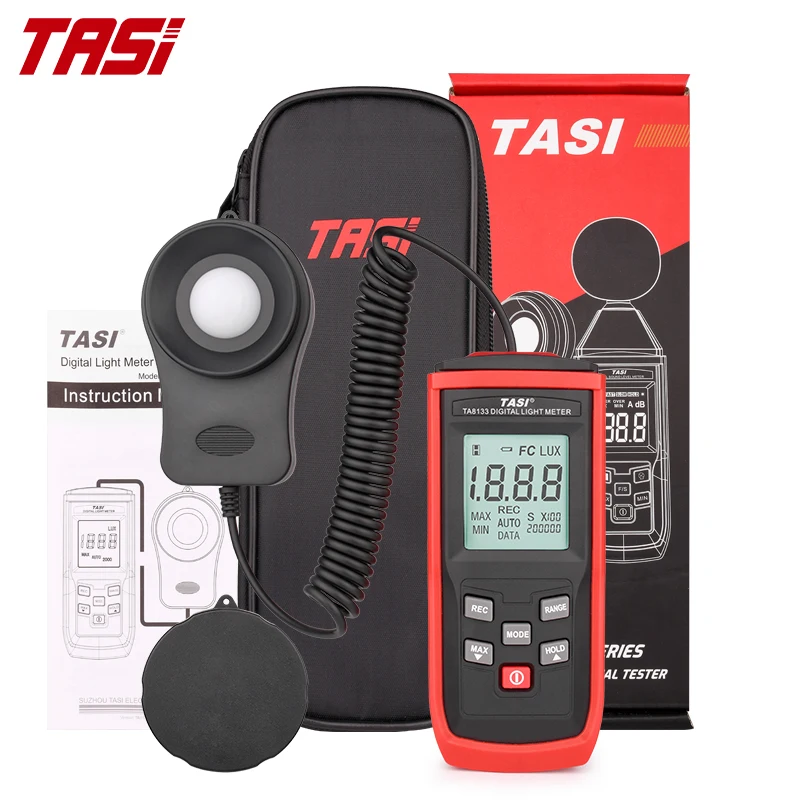 TASI  TA8123 8133 Digital Lux Meter Light Meter 200000Lux Mini Illuminometer Lux/Fc luxmetro Profesional Meterlux CE Data Logger