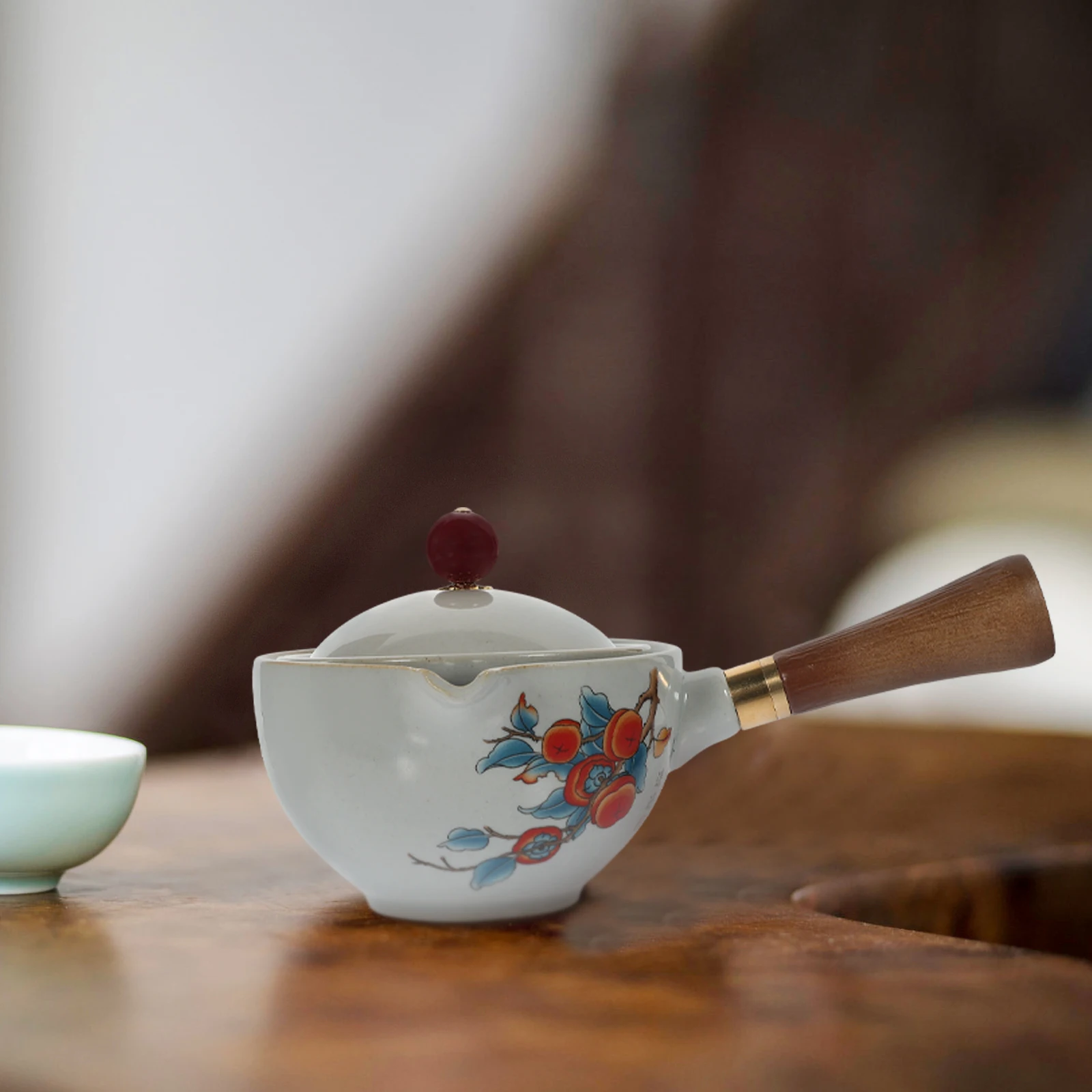 

360 Degree Rotation Ceramic Teapot China H Tea Kettle Anti Scald Pot Practical Household Kitchen Bar Item
