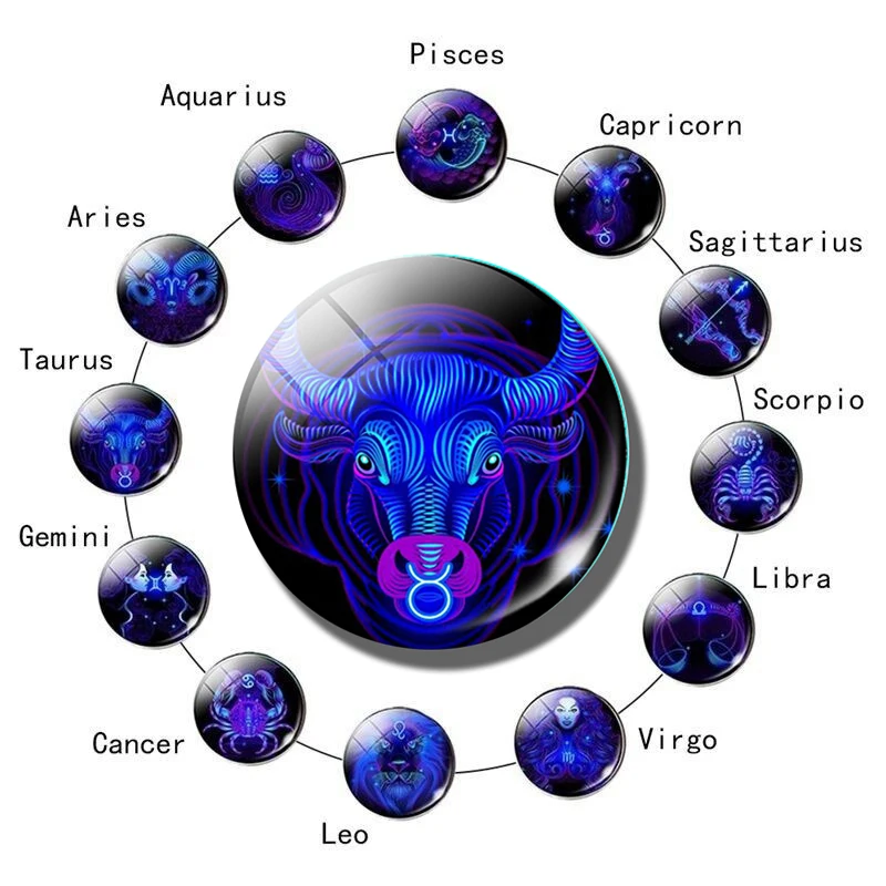 Taurus lodówka magnes znak zodiaku naklejki na lodówkę magnetyczne 12 konstelacji baran Gemini ryby koziorożec gwiazda znak