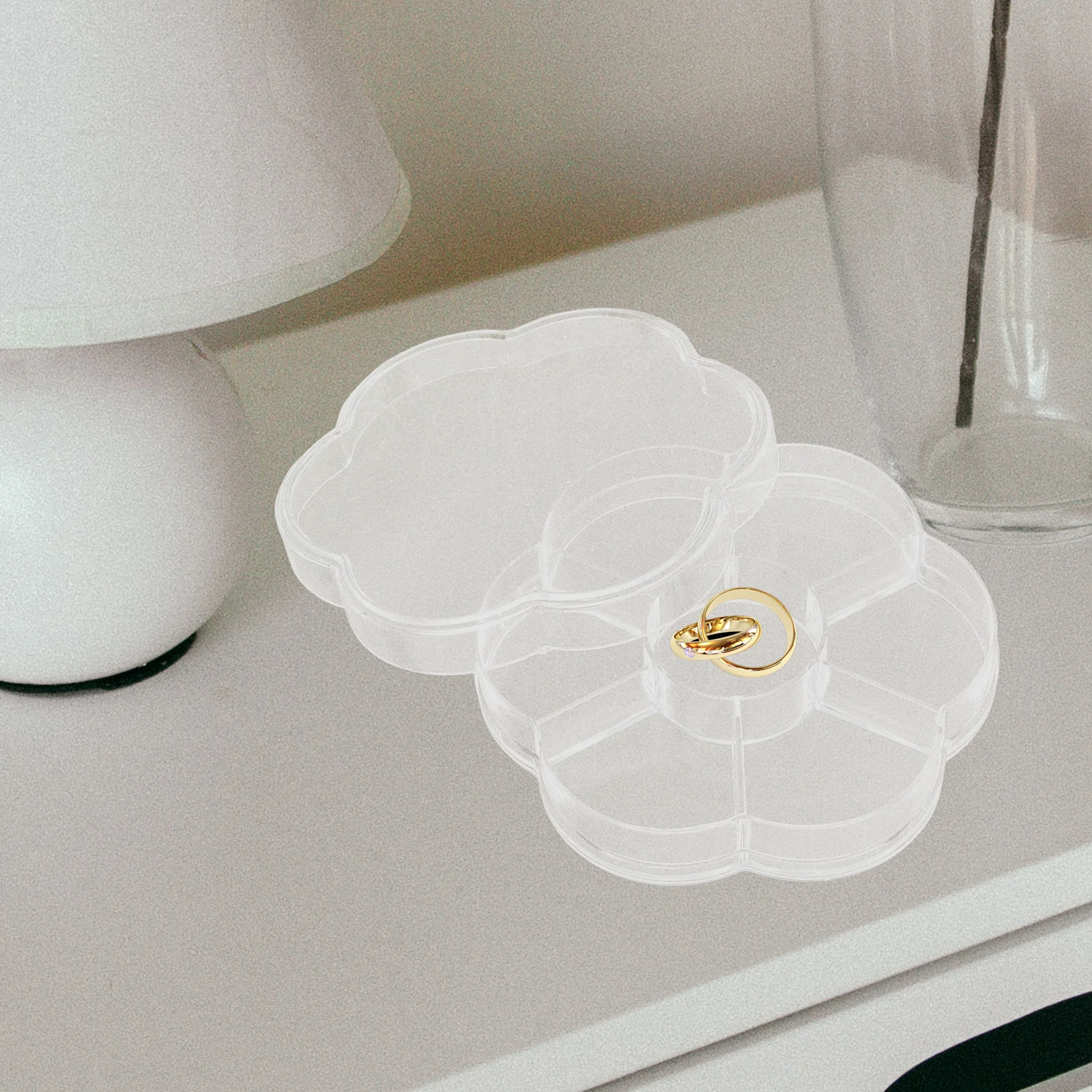 

2 шт., коробка для хранения ювелирных изделий, прозрачный органайзер для колец и сережек, дорожный держатель скрепок для стола, держатель для скрепок