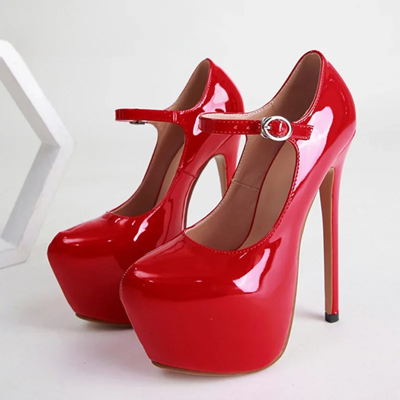 17CM Women's Shoes Sexy Model Performance Shoes for Woman Exquisite Patent Leather Ultra High Heels Designer Shoes Zapatos Mujer