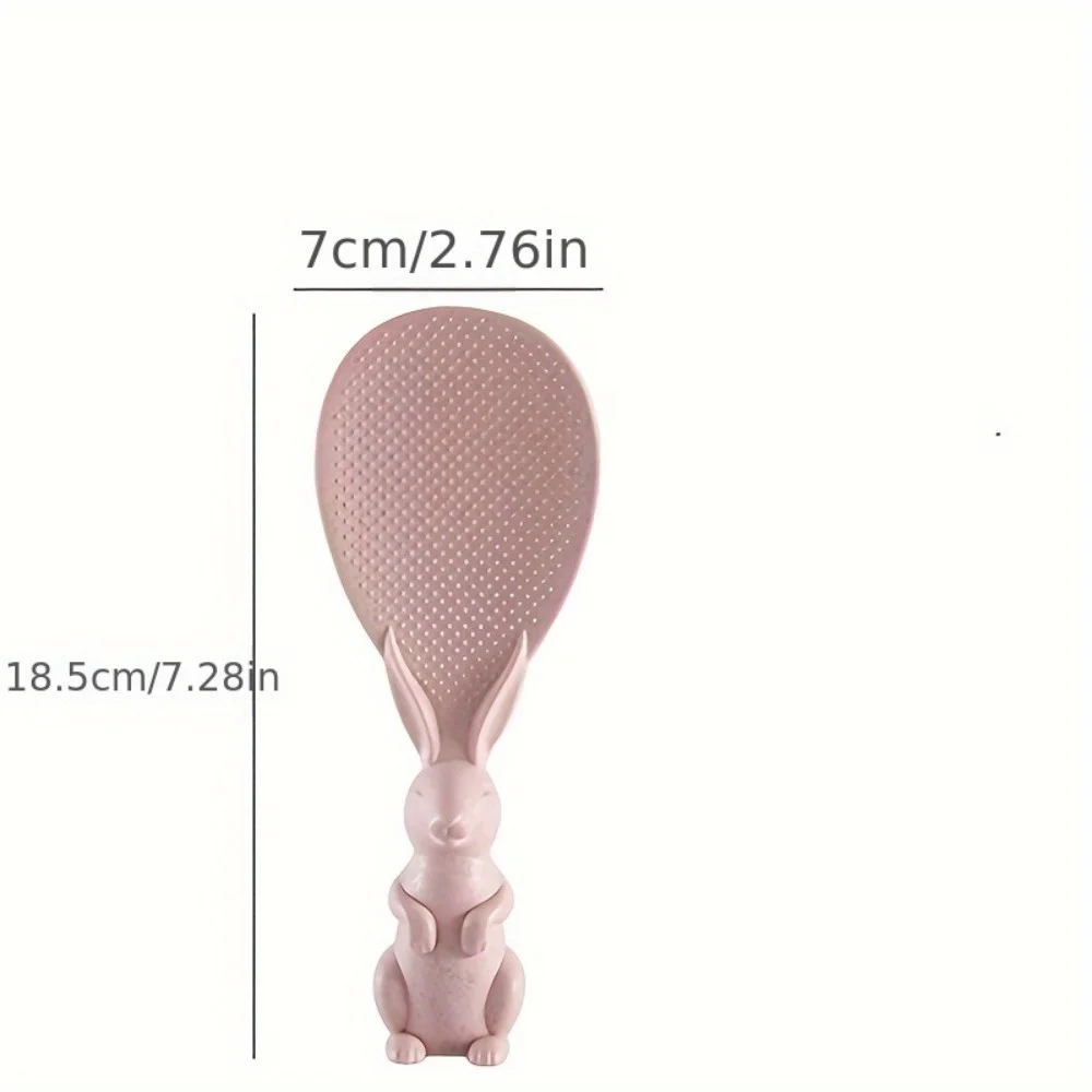 2pcs Rabbit Rice Spoon, Cute Cartoon Standable Non-stick Rice Serving Spoon, Household Rice Shovel, Kitchen Accessories