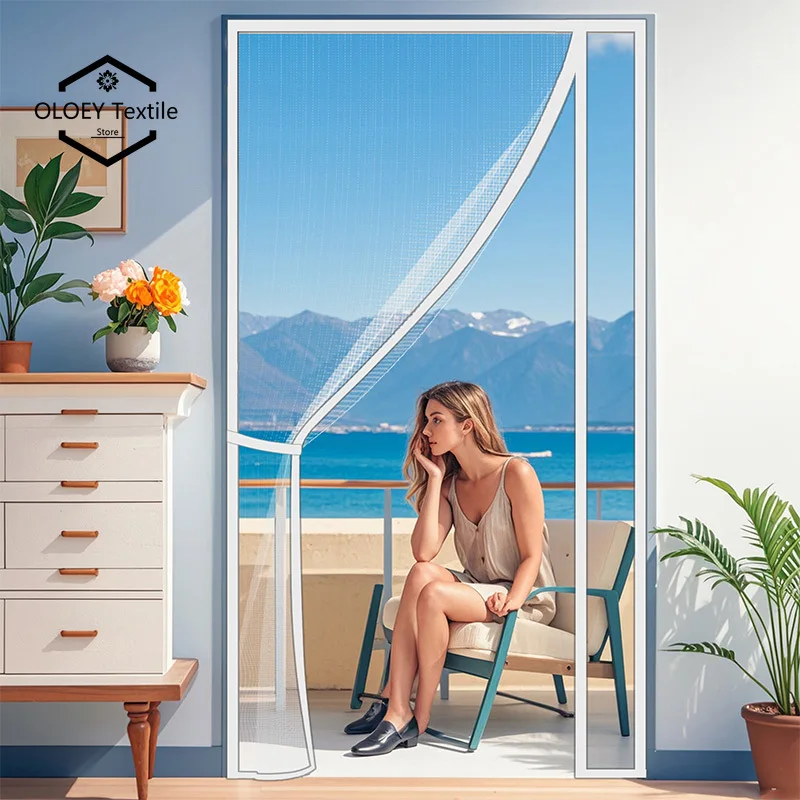 

Magnetic Door Screen Window Mosquito Net White Opening Custom Size Curtain Insect Mesh and Mosquito Proof Invisible Net
