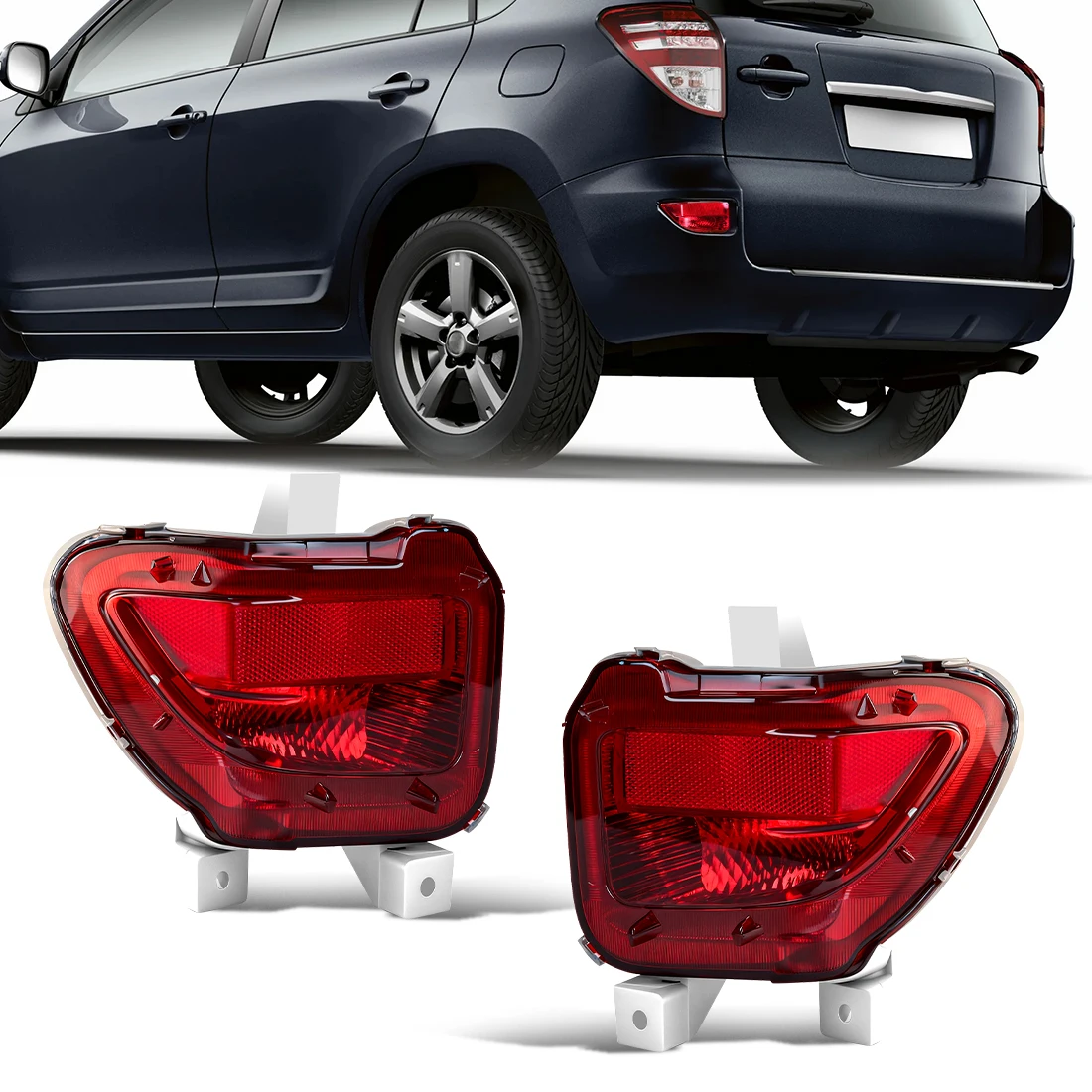 

Отражающие фонари заднего бампера для Toyota RAV4 2005-2012, автомобильный задний стоп-сигнал, согревающая сигнальная лампа без лампочки 81456-42010 81457-42010