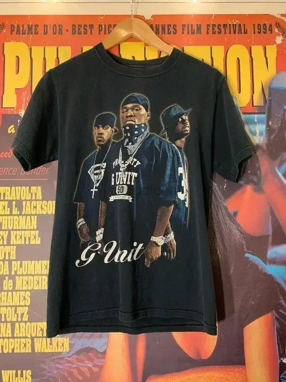 Vintage G Unit 50 Cent Vintage Tour kemeja Unisex katun Pria Wanita kv7474