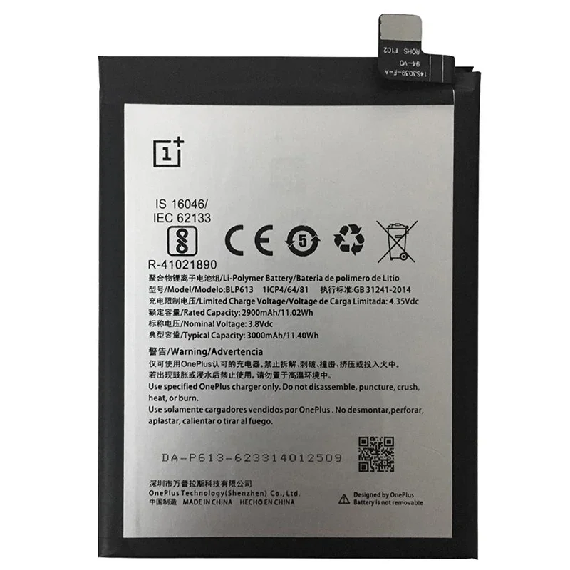 100% Original New Top quality BLP613 3000mAh Replacement battery For OnePlus 3 One Plus 3 Three Batteries Fast Shipping