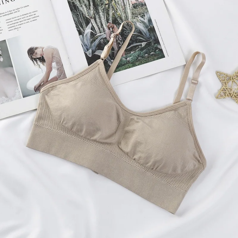 Seamless Cotton Tube Crop Bra Tops for Women Wirefree Comfort Outdoor Sports Underwear Daily Strapless Tube Top Brassiere