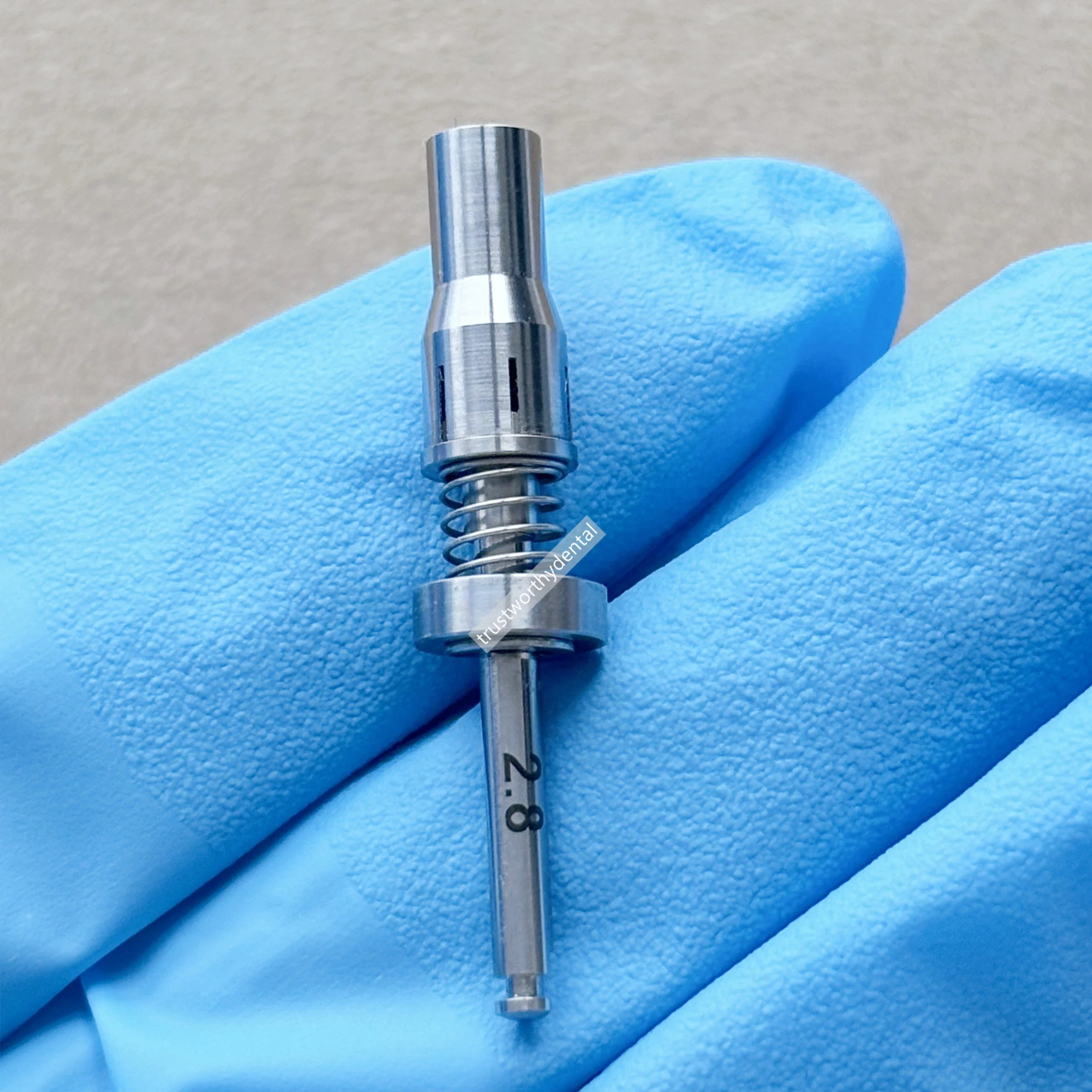 Taladro de resorte para cosecha de huesos Dental φ2.8, fresas de Trephine, taladro de recolección de polvo de hueso autogénico