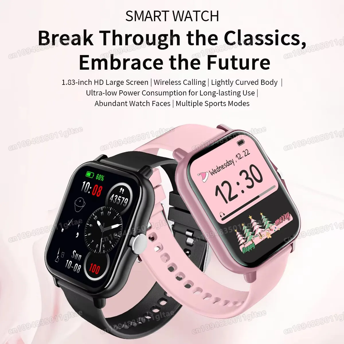 Smartwatch BT Call Health&Sleep Monitoring 1.80''HD Screen Kid Smart Watch Waterproof Fashoin Sports Bracelet For Women Men HT30
