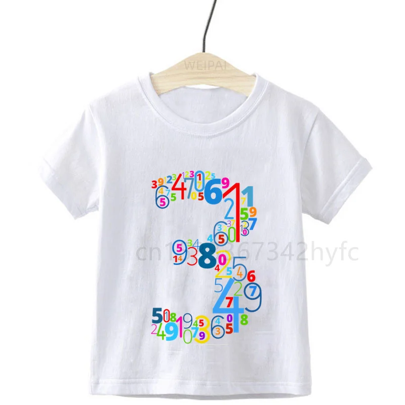 

Kids Cute Birthday Number Print T Shirt Children Birthday Party T-shirts Boy&Girl Funny Gift Tshirt Baby 24M-8T