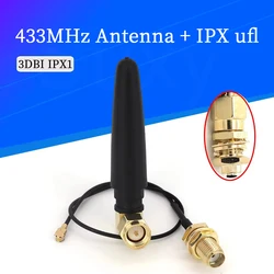 433MHz Antenna + IPX ufl. Pigtail Cable 1.13 Lora Lorawan 3dbi GSM Antennas 433 MHz Directional Antenne SMA Male Connector