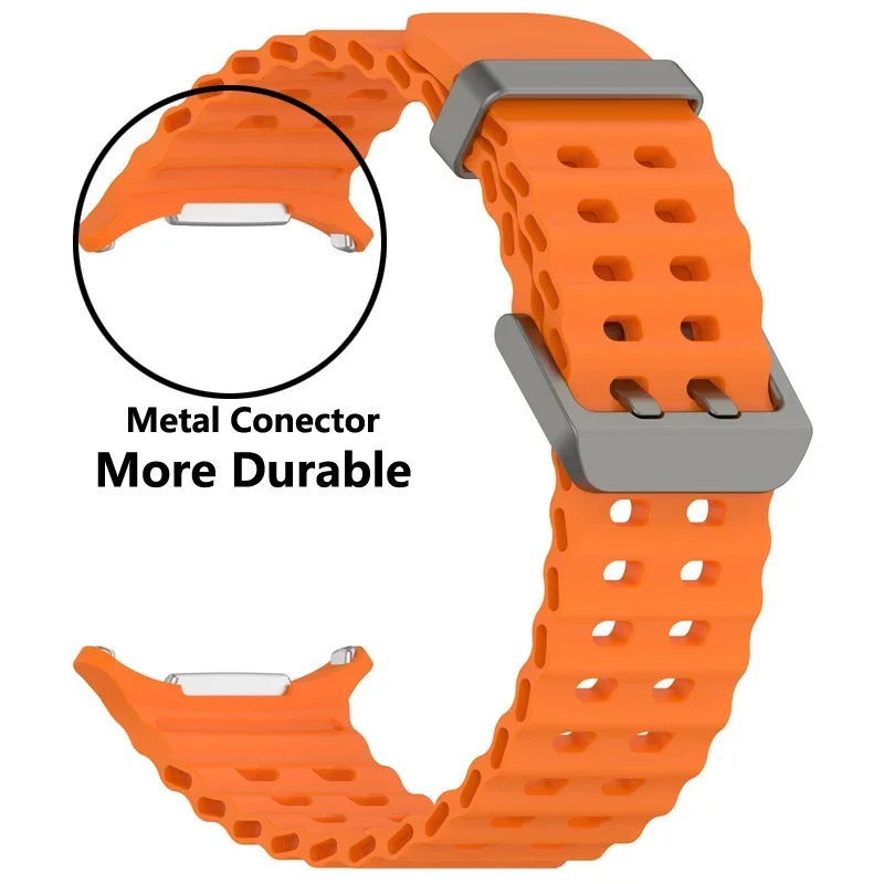 Silicone Strap for Samsung Galaxy Watch Ultra 47mm Band Official Ocean Sports Wristband Bracelet for Galaxy Watch Ultra Correa