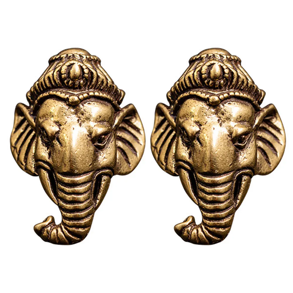 

2Pcs Brass Elephant Shaped Buckle Exquisite DIY Craft Button Decorative Accessory for Bags Clothes Luggage Durable Brass Buckle