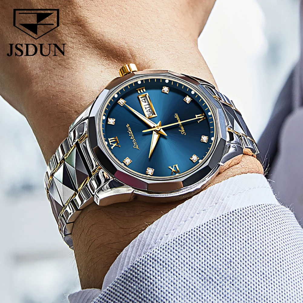 JSDUN Best Selling Men Luxury Watch Original Tungsten Steel Automatic Mechanical Watches for Men Casual Fashion Wrist Watch Men