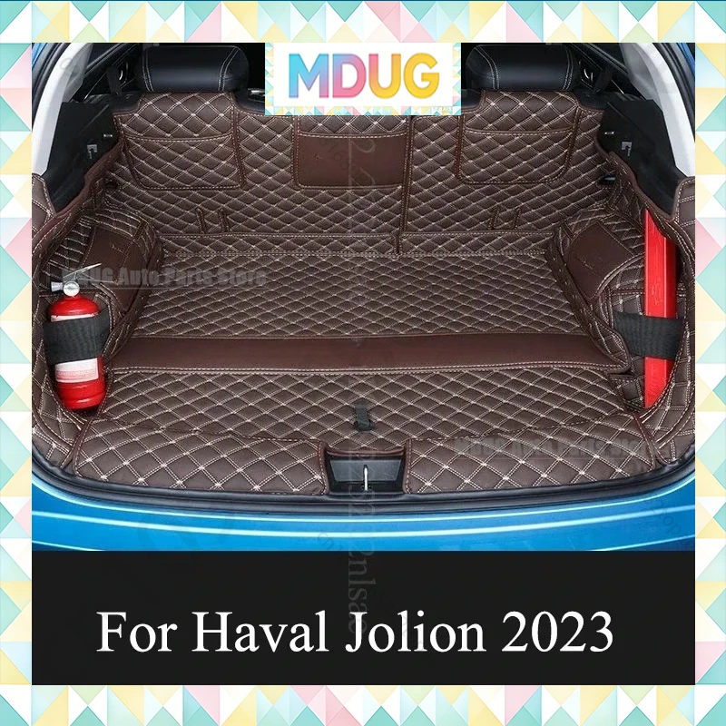 MDUG Car Trunk Mats Leather Material for Haval Jolion Accessories 2021-2025 Chulian Car Rear Cargo Tray Trunk Mat Rear Pads