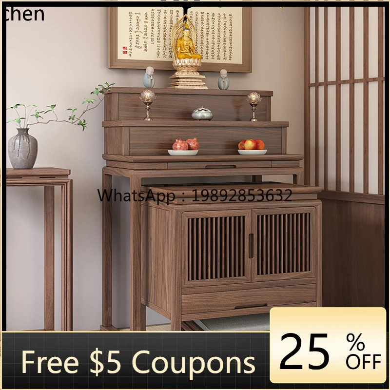 

AB чехол для благовоний из черного ореха, бытовой трехслойный шаг, буддийский шкаф, шкаф для предложения Бодхисаттвы Гуаньинь Бодхисаттвы