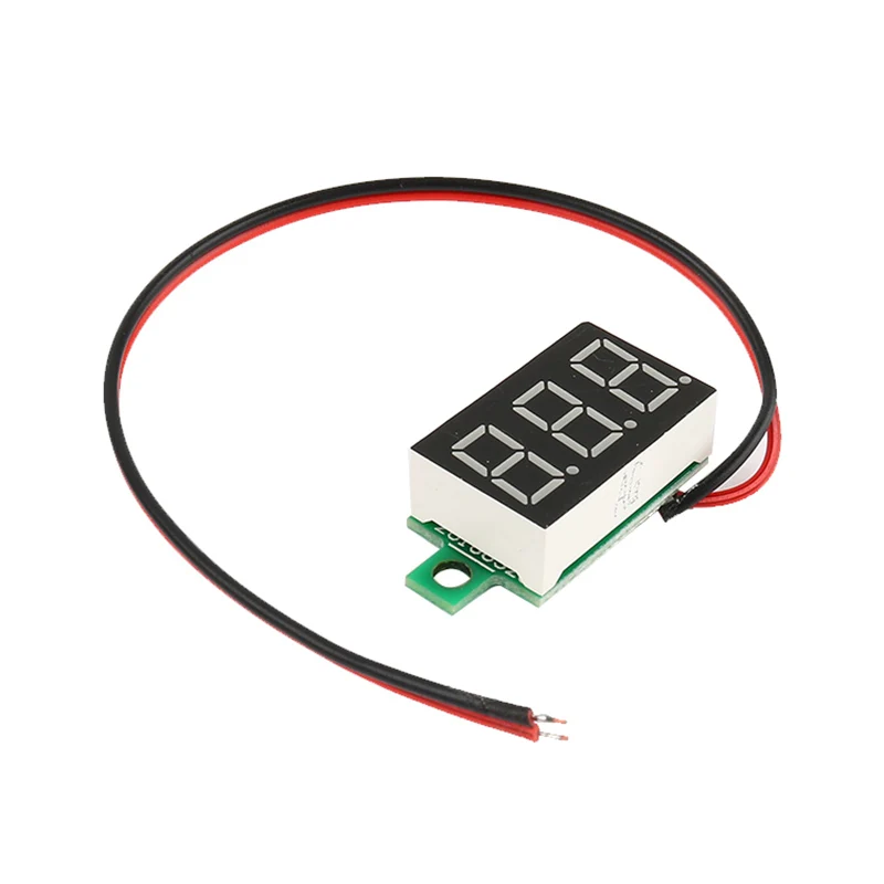 Tête de voltmètre numérique à deux fils, tube numérique de 0.36 pouces, précision variable DC4.5V-30V rouge, bleu, vert, 1 pièce