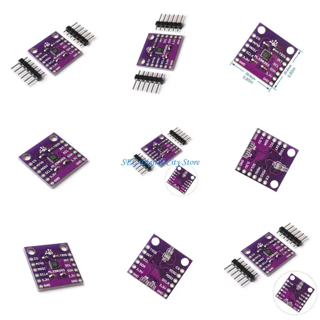 

U75B MLX90393 Hall Sensorings Module With Two Communication Support