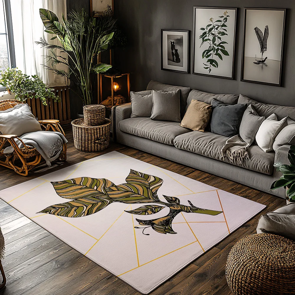 

Цветочный коврик, моющийся, нескользящий, современный абстрактный цветочный коврик для гостиной, спальни, декор пола, домашний уличный ковер, домашний декор