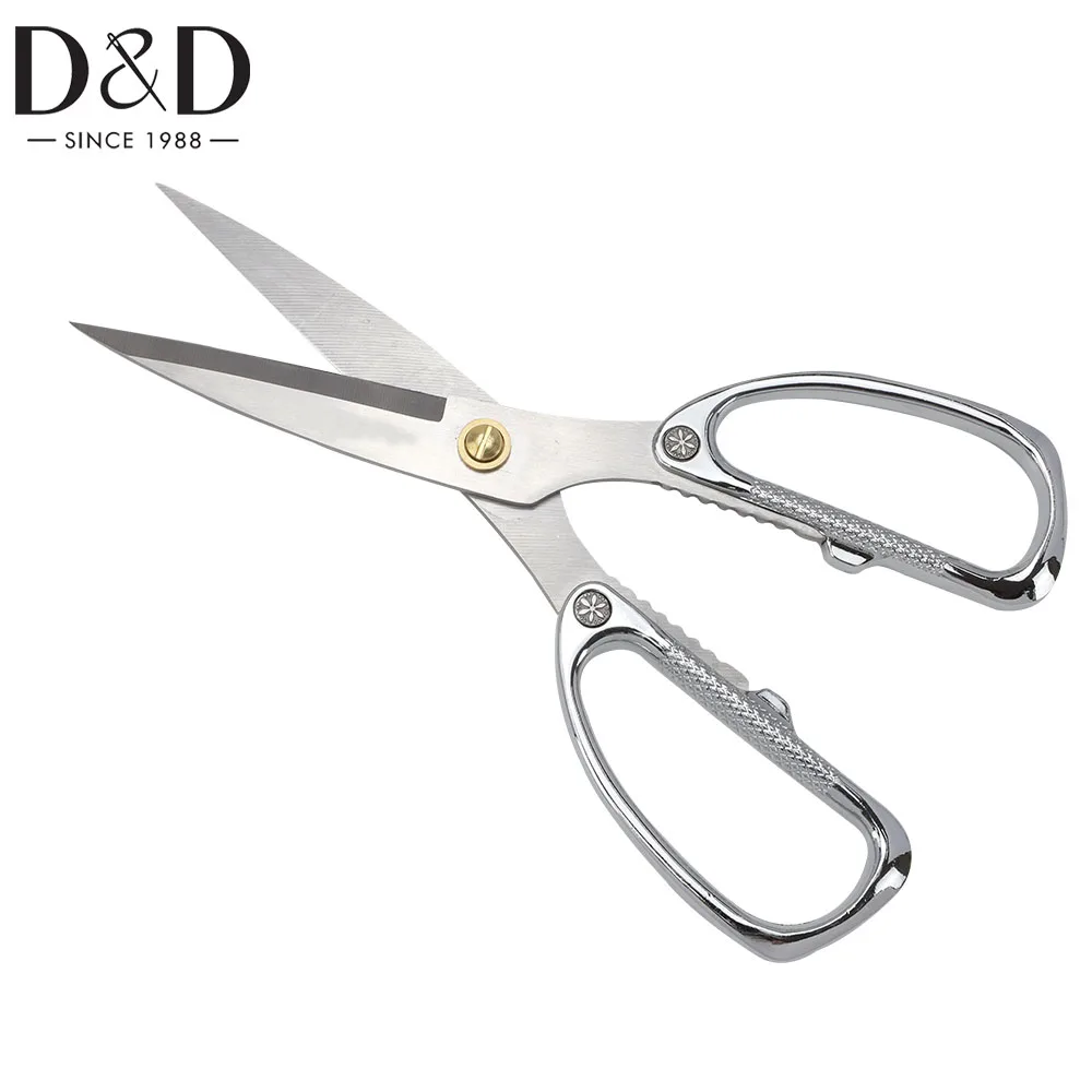 D&D 8inch Zinc Alloy Scissor Multifunction Sewing Tailor Scissor Gold Silver 2 color for Leather Cutting Home Office Dressmakers