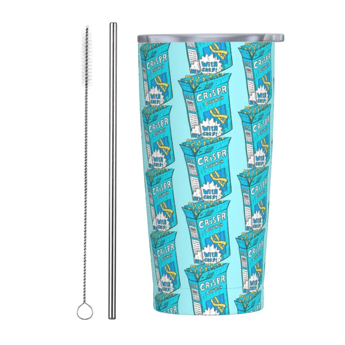 Crispr Cas9 Gene Editing Science Cereal Dna Stainless Steel Tumbler Vacuum Insulated Mugs Thermal Cold Bottle Straws With Lid