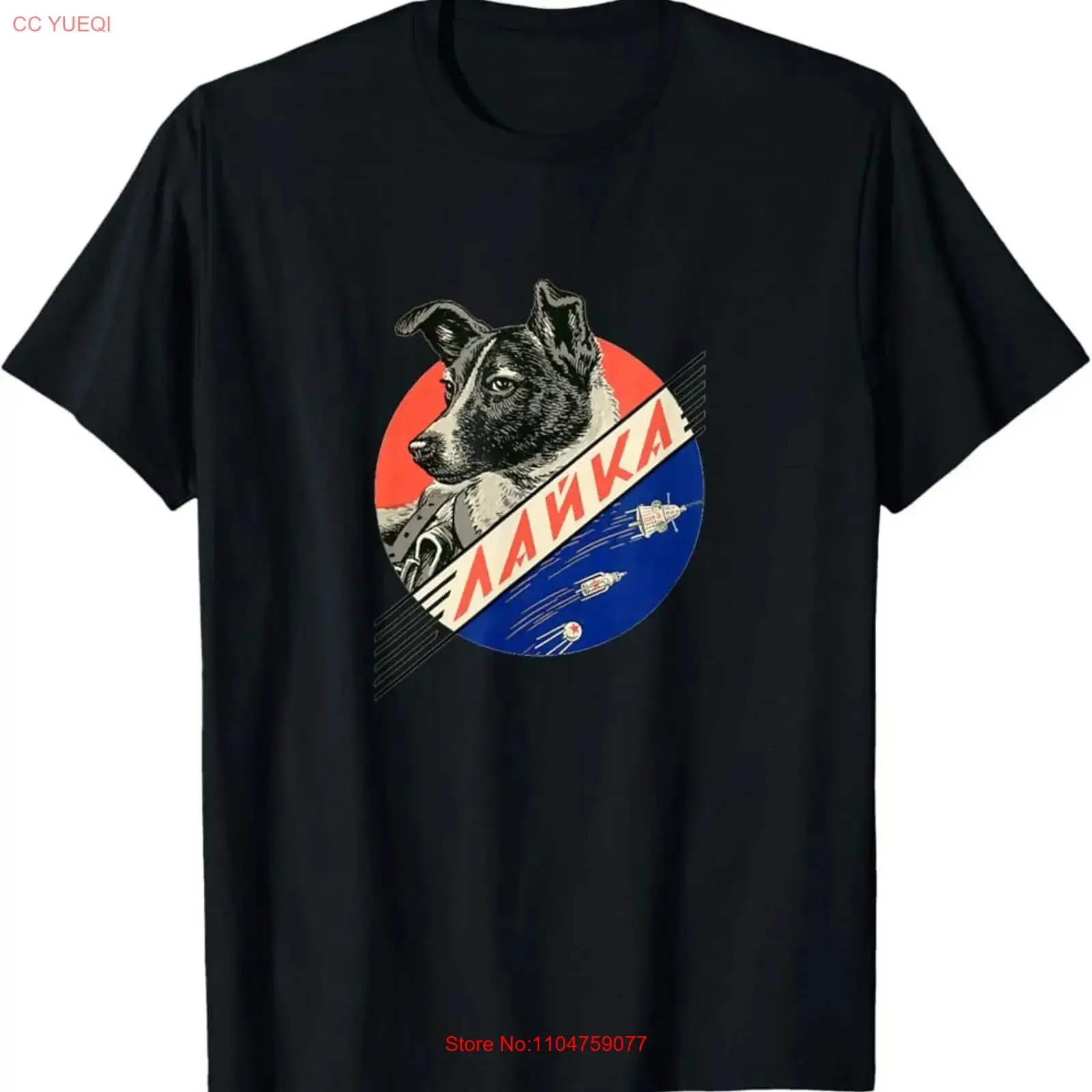 Laika The Sputnik 2 Russian Space Dog T Shirt Made in USA SIZE S XL vintage Washed Comfortable Unisex Stylish homme Soft