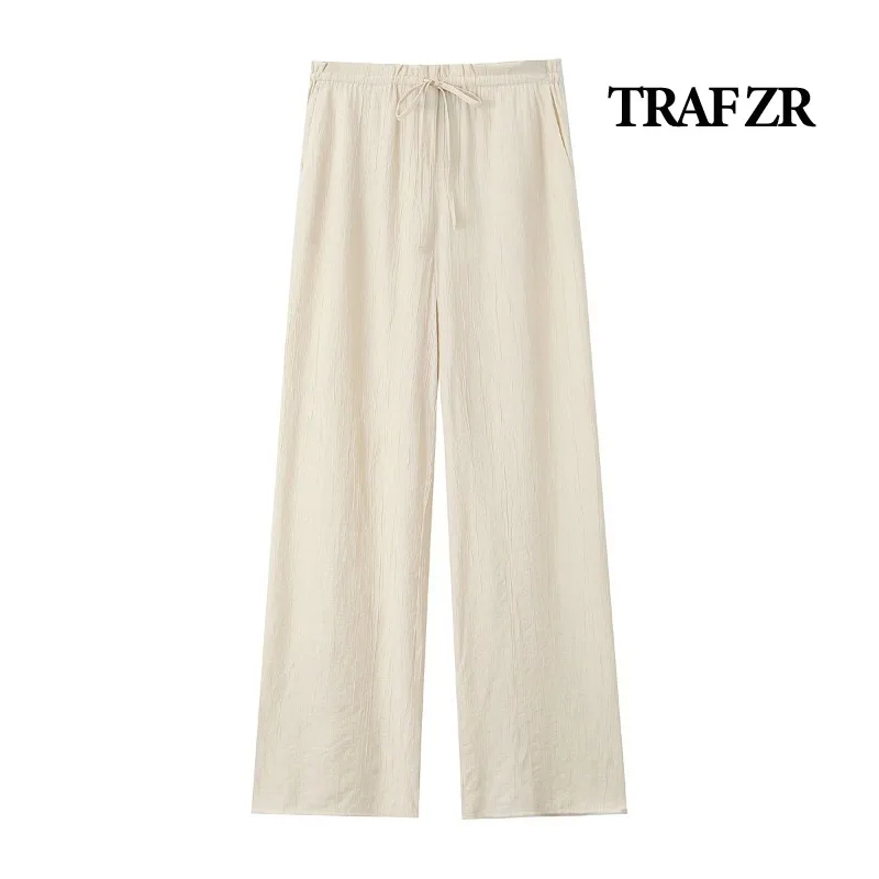 

TRAF ZR Y2k Pants Baggy Harajuku Vintage Pants for Women Korean Fashion Elegant Women's Palazzo Korean Popular Pleated Pants