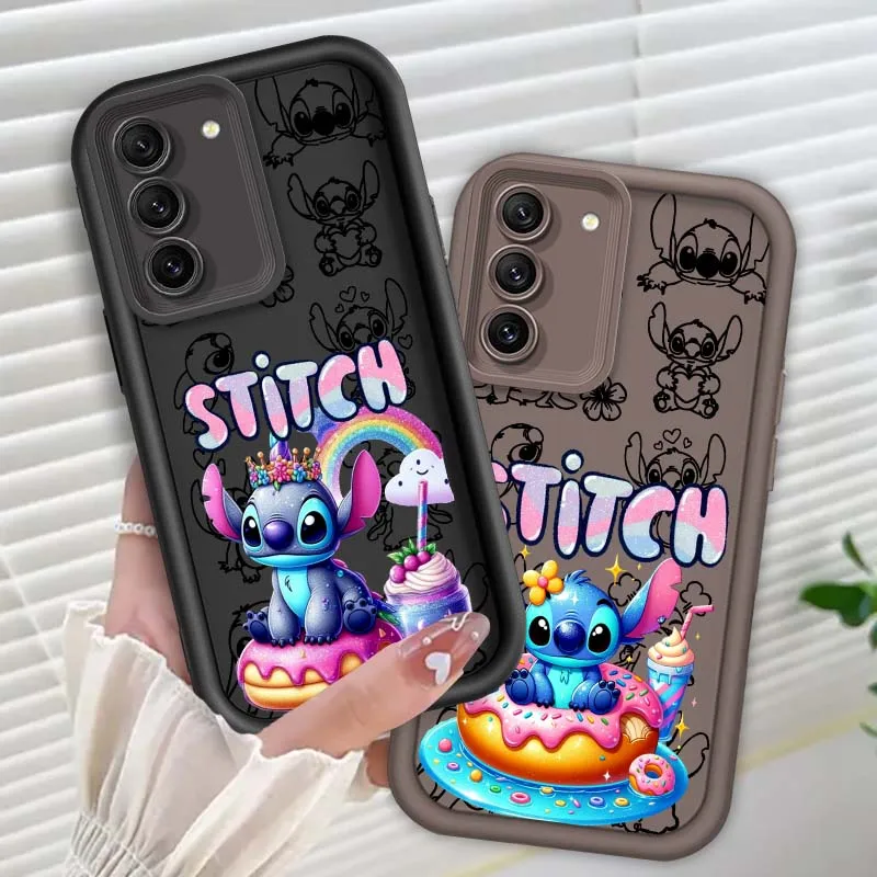 

Disney Stitch Cute Phone Case For Samsung Galaxy S25 S24 S23 S22 S21 S20 Ultra Plus FE 5G Eye Ladder Soft TPU Cover