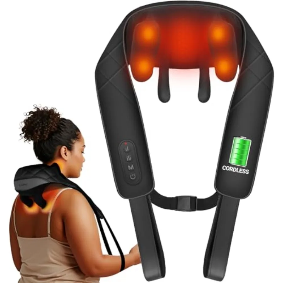 

Cordless Neck Massager for Pain Relief Deep Tissue FSA Eligible HSA Store Shoulder Massager with Heat 3 Modes and Speed Massage