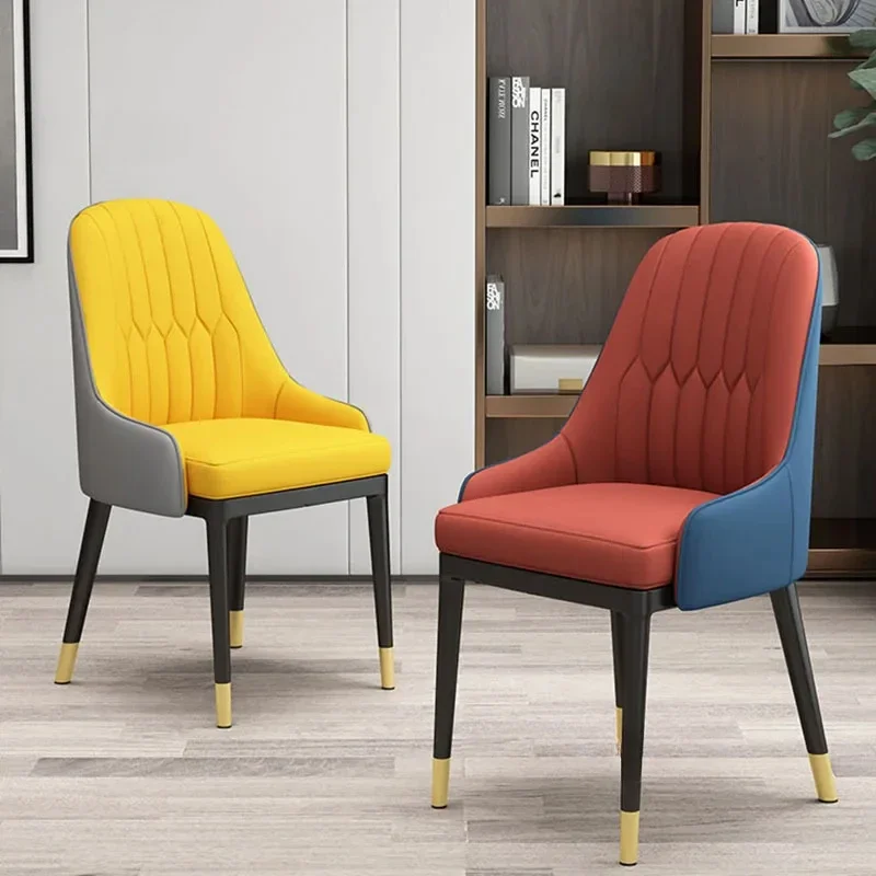 

Scandinavia Leather Dining Chairs for Dining Room Backrest Chair Nordic Modern Light Luxury Design Household Hotel Dining Chair