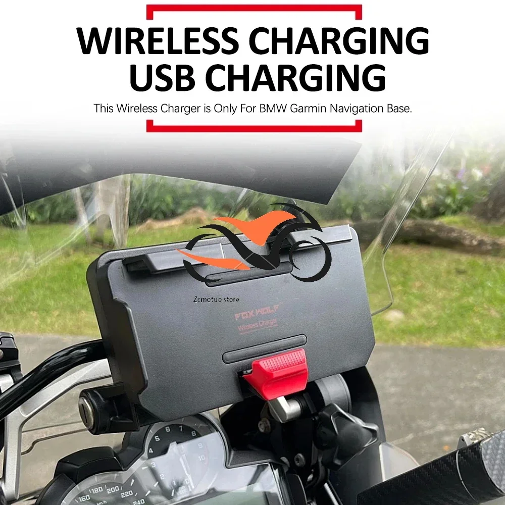 For BMW R1250GS ADV Wireless Charge Mobile Phone Navigation Bracket R 1250 GS R1250 GS Motorcycle Wireless Charging R1200GS ADV