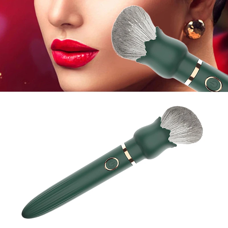 Oplaadbare elektrische make-upborstel - Wasbare vibratie Foundation Blush Loose Powder Beauty Tool voor cosmetica