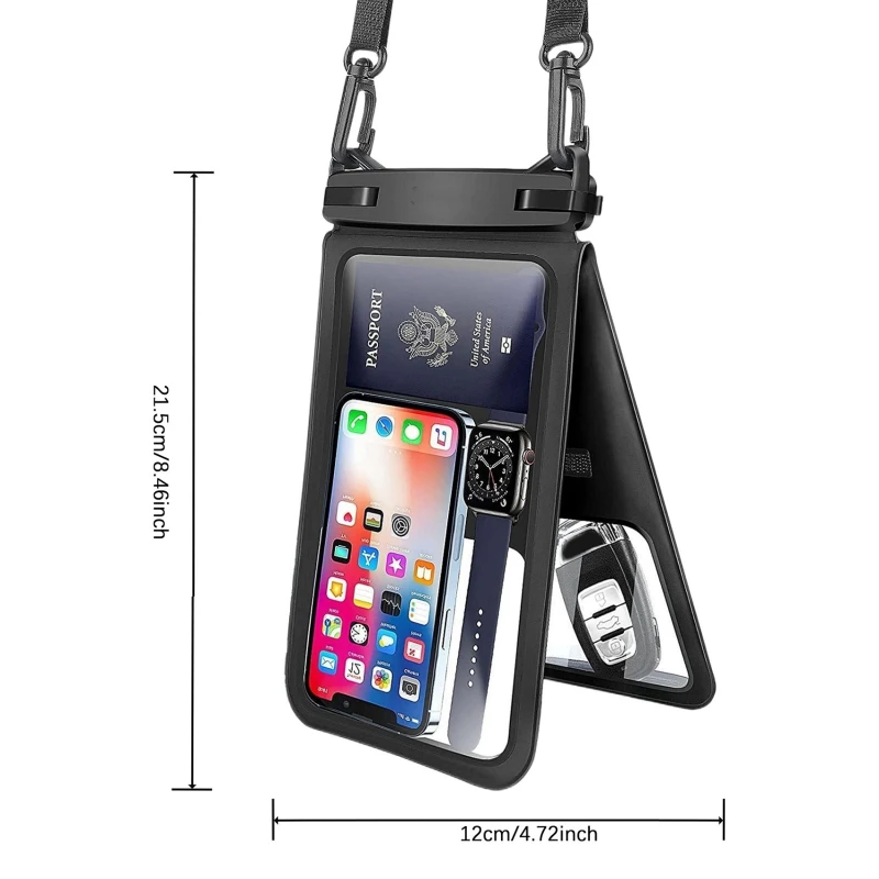 Universal Waterproof Touchscreen Cell Phone Pouch Dry Bag Case Underwater Clear Cellphone Holder With Neck Lanyard Large Protect