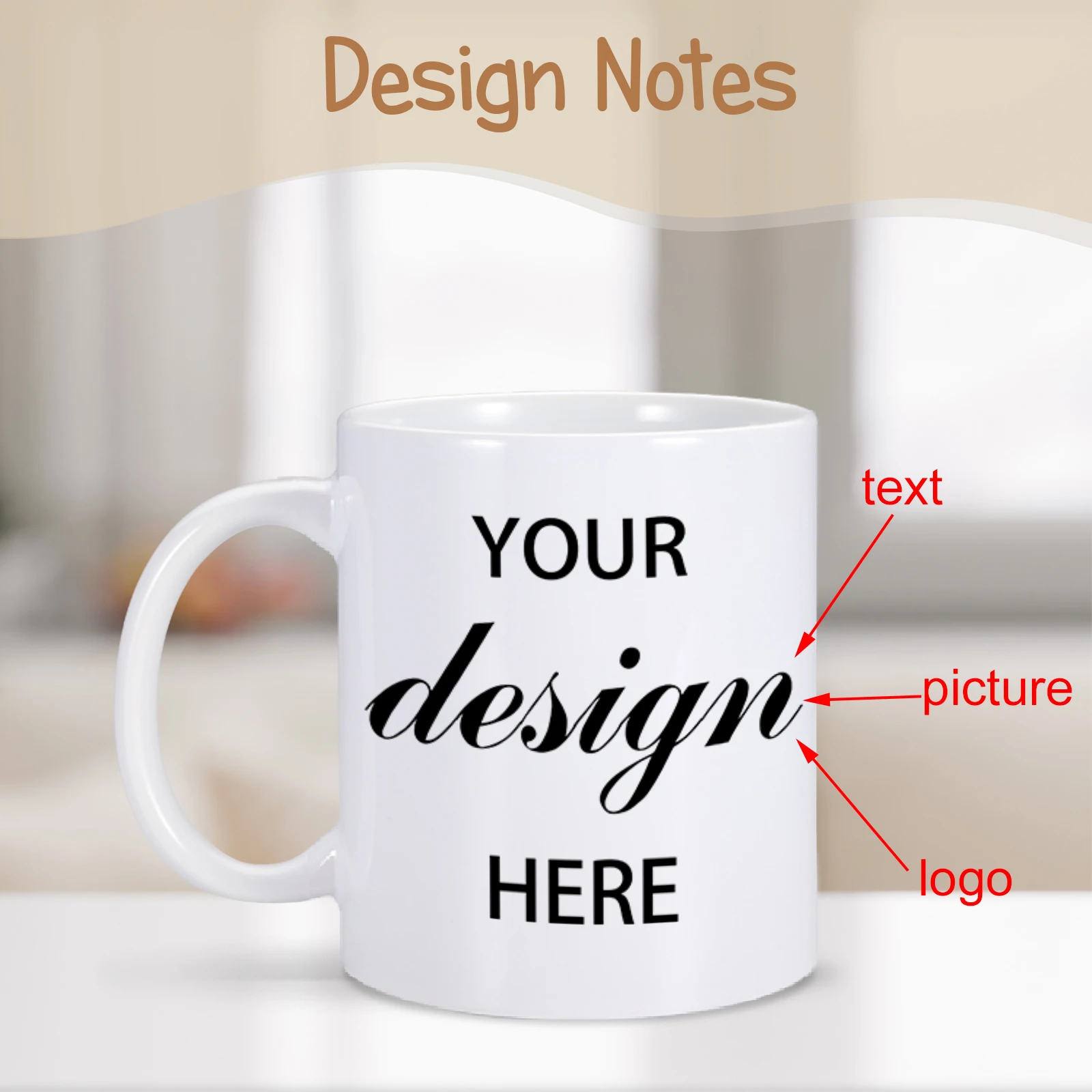 Custom Your Text Image Logo Mug Office Coffee Cups 11 oz Funny Ceramic Tea Water Mugs Novelty Drinkware for Coworker Women Men