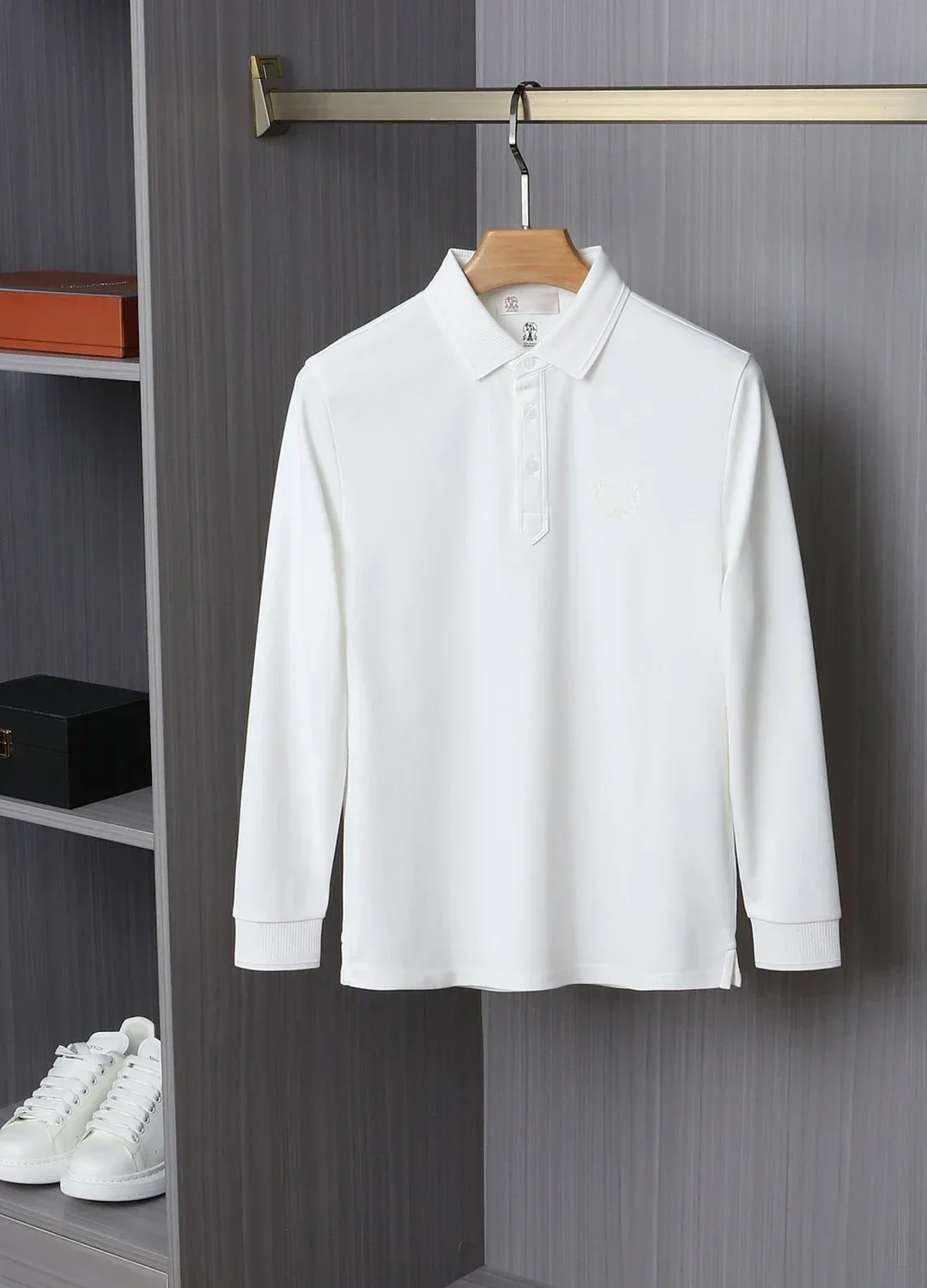 BLLIYOSS Pearl Ground Long Sleeved Polo Shirt 2024 NEW Solid Color Casual Sleeve Versatile Old Money  old Italian workshop