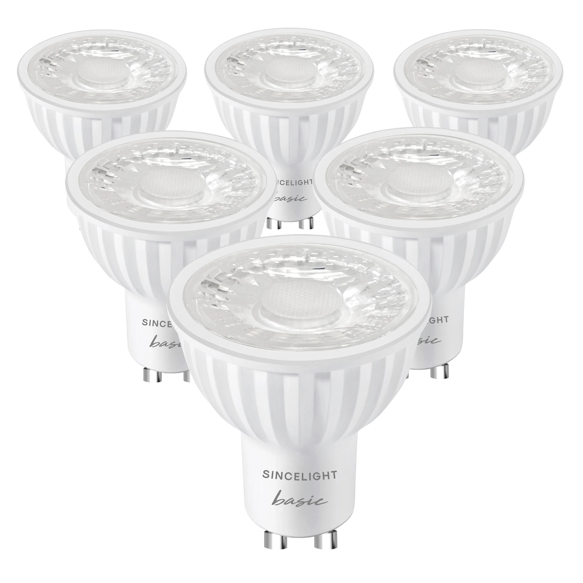 

6pcs,12pcs, GU10 LED Spot Light Bulb 60° Beam Angle Moderate Focus Reflector 6W 100-240V RA≈92 550 Lumens Equivalent 50W Halogen