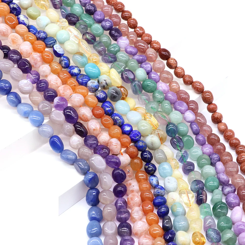 8-10mm Irregular Natural Stone Agates Amethyst Citrine Quartz Loose Spacer Bead For Jewelry Making DIY Bracelet Gift Accessories